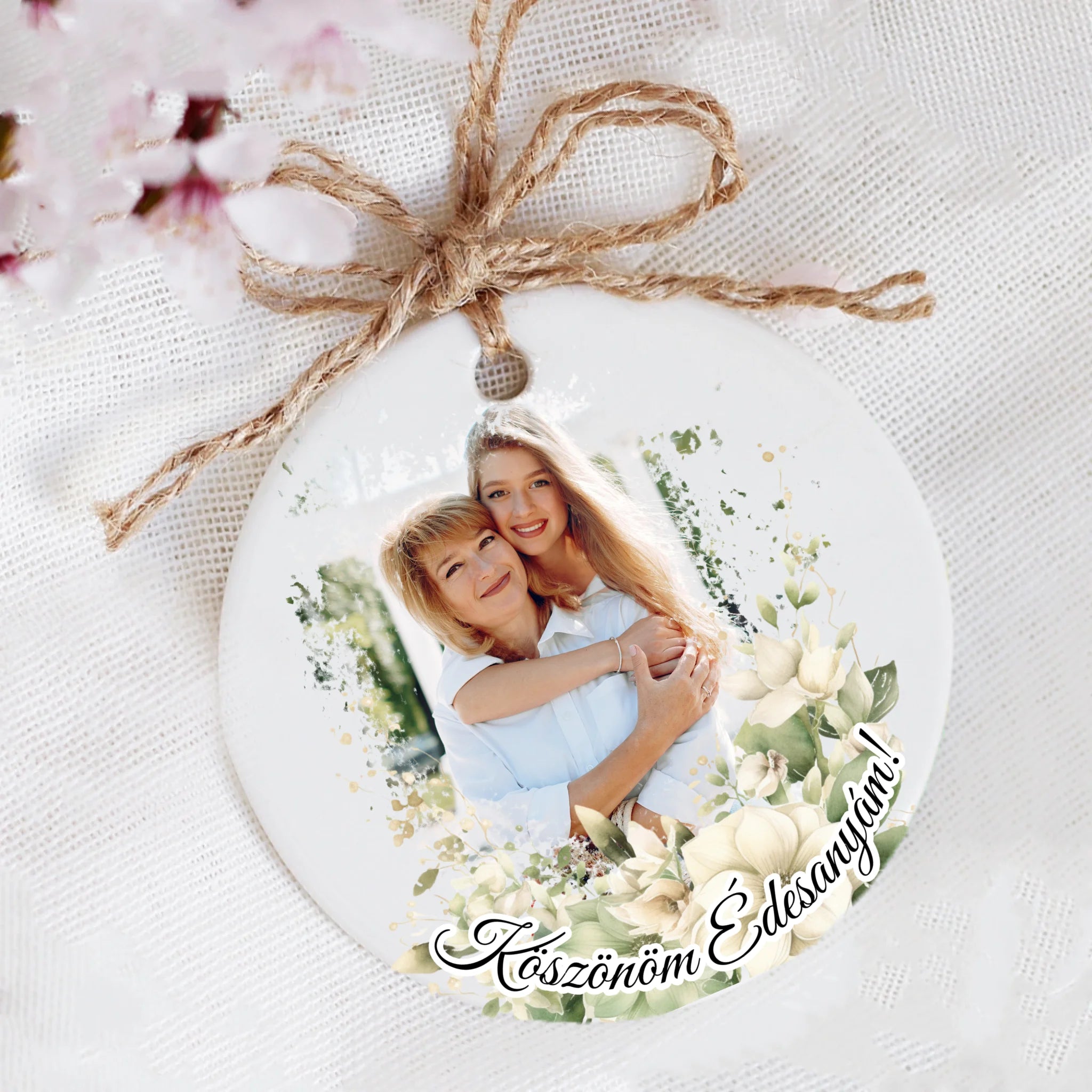 Ajándék kerámia dísz - Egyedi képes szülőköszöntő Anyáknak