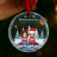 Szeretni és szeretve lenni - egyedi ajándék üveg karácsonyfadísz pároknak