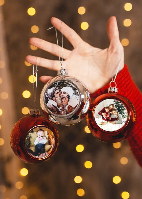 fényképes gömbdíszek