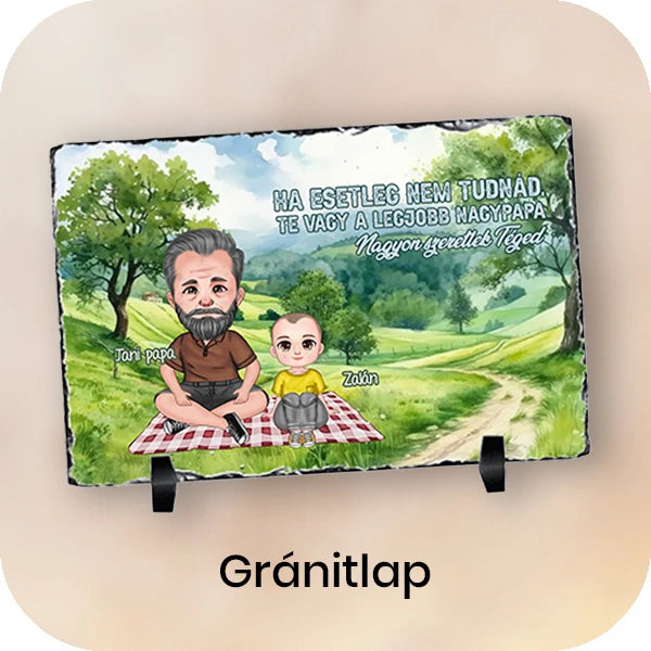 személyre szabható, cuki karakteres gránitkép