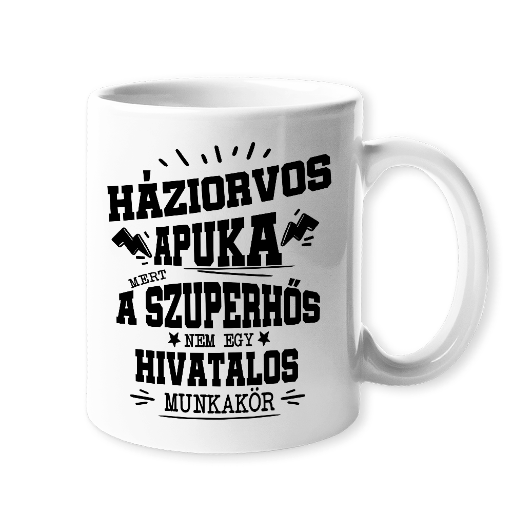 Háziorvos apuka- egyedi ajándék bögre apának