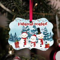 	 Ajándék karácsonyfadísz szerkeszthető felirattal és hóember mintával