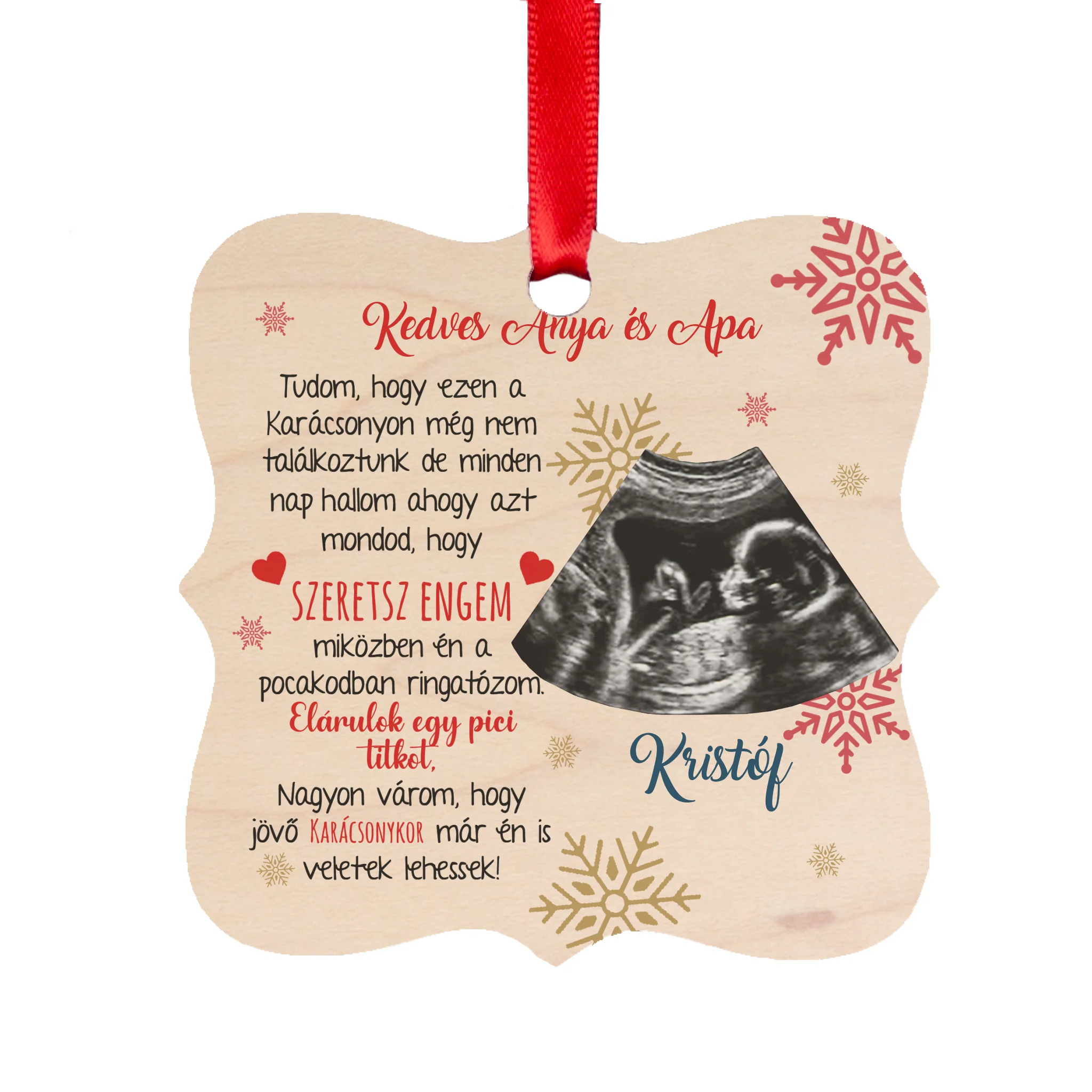 Egyedi karácsonyfadísz kisállat fényképpel