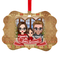 Karácsonyi Chibi család hosszúkás dísz