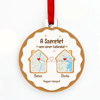 A Szeretet nem ismer határokat - térképes karácsonyfadísz