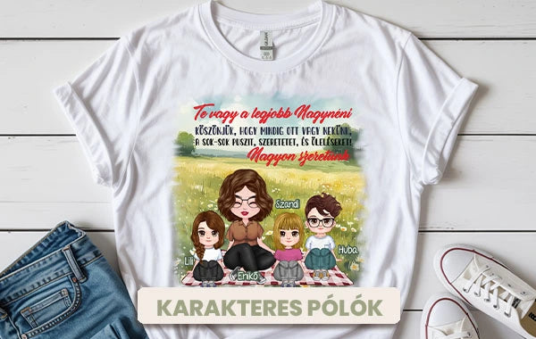 Egyedi karakteres pólók