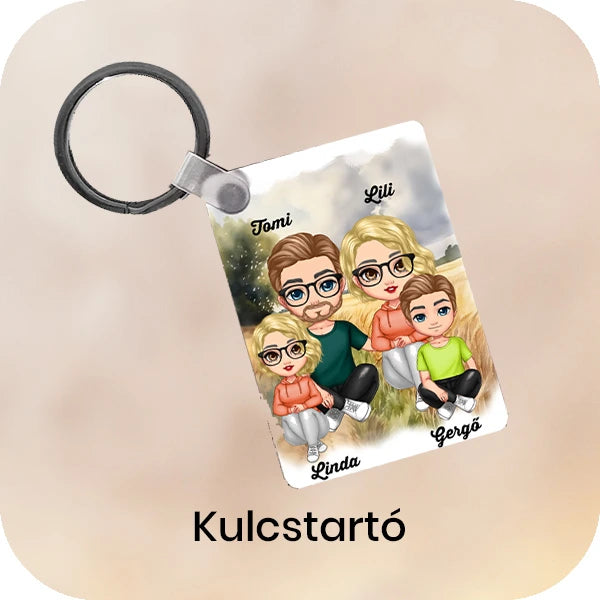 személyre szabható, cuki karakteres kulcstartó