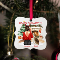 Kutya mintás karácsonyfadísz fehér alapon