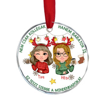 Legjobb Barátnők és Munkatársak üvegdísz - egyedi karácsonyi ajándék munkatársaknak