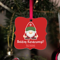 Karácsonyfadísz ünnepi manókkal