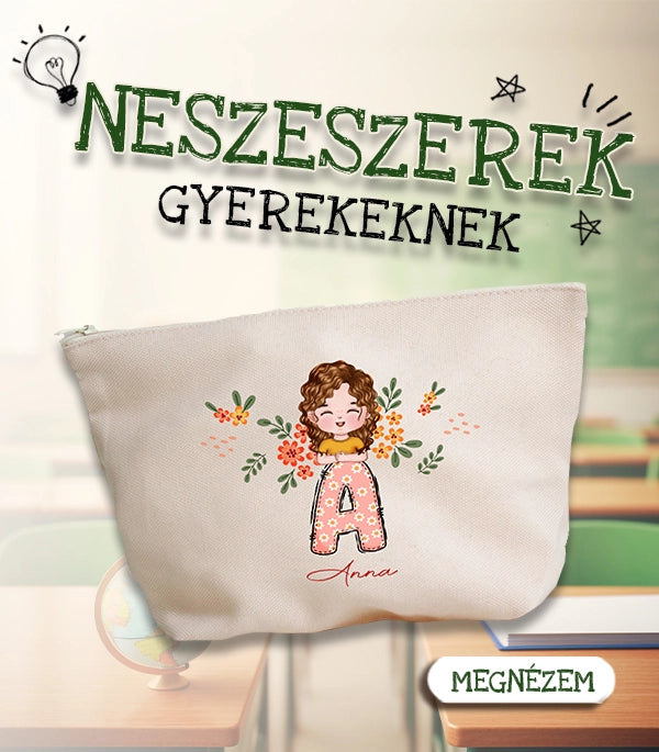Egyedi neves nesszeszerek - egyedi ajándék gyerekeknek és felnőtteknek névvel, szerkeszthető mintával. 