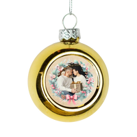 Arany gömbdísz saját fényképpel