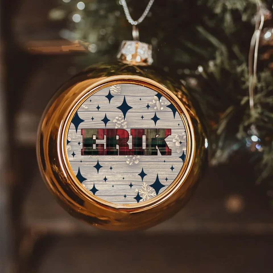Karácsonyi arany gömbdísz saját névvel