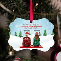 Egyedi karácsonyfadísz testvéreknek szerkeszthető karakterrel