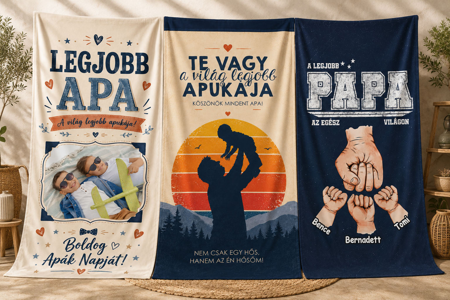 egyedi apák napi törölközők
