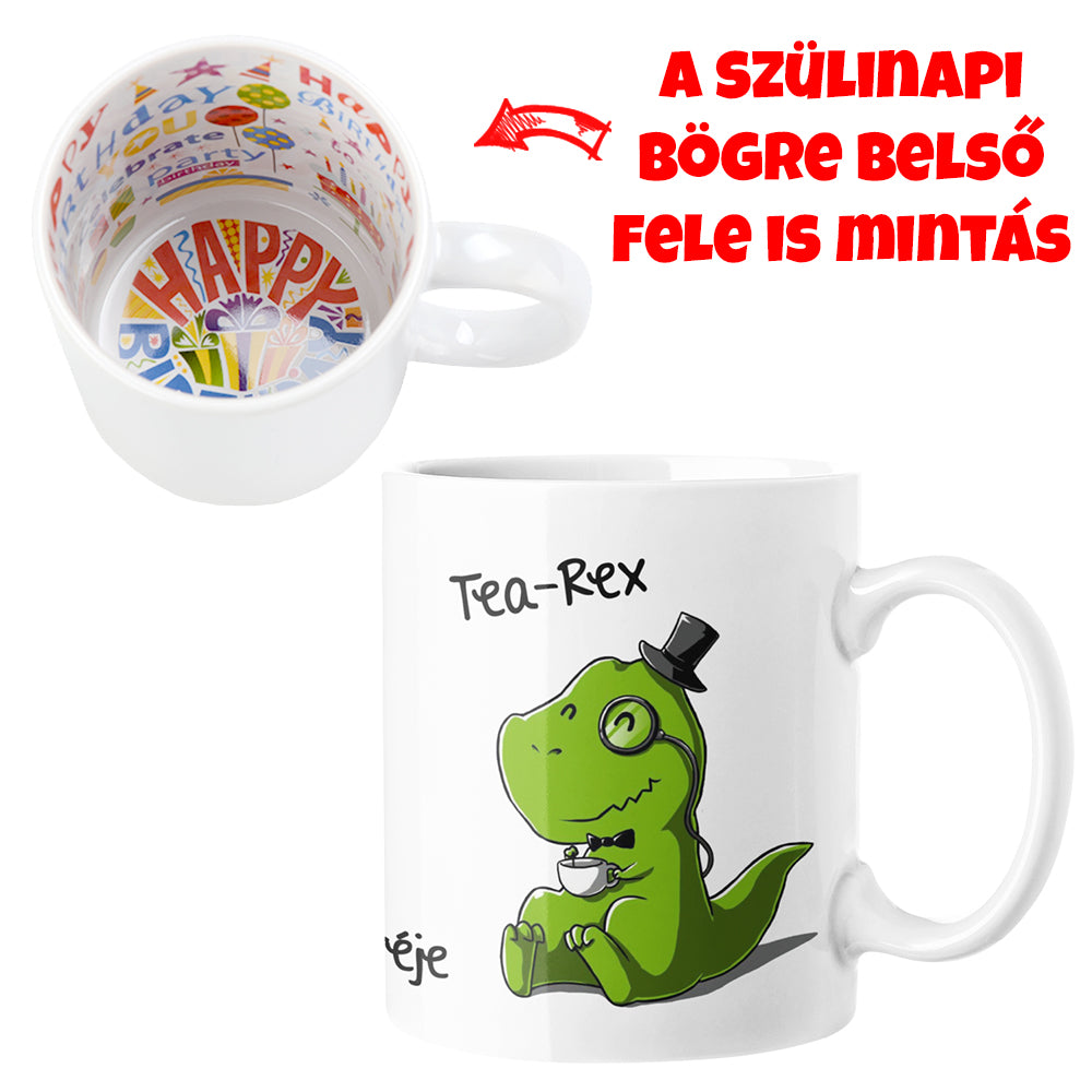 Tea-Rex egyedi neves bögre