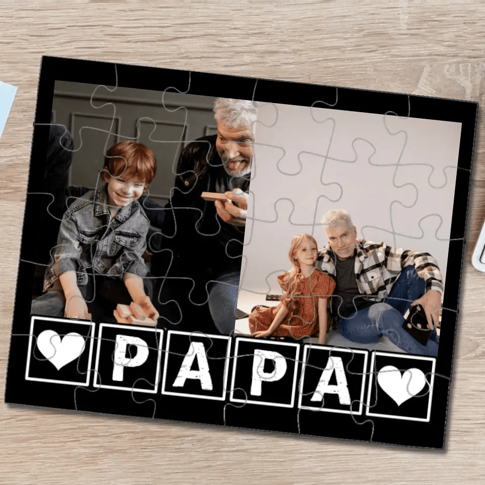 Apák napi 2 képes PAPA feliratos 30 db-os puzzle - Bogreguru