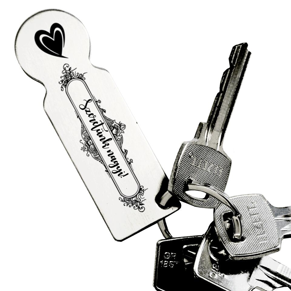 Bevásárlókocsi érme kulcstartó egyedi felirattal - Bogreguru