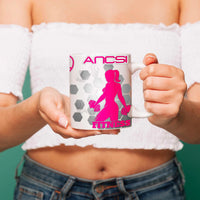 Egyedi neves fitness bögre, pink design