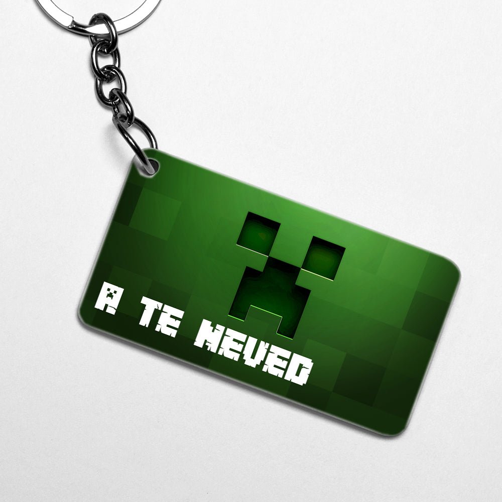 Minecraft zöld creepy kulcstartó egyedi névvel - Bogreguru