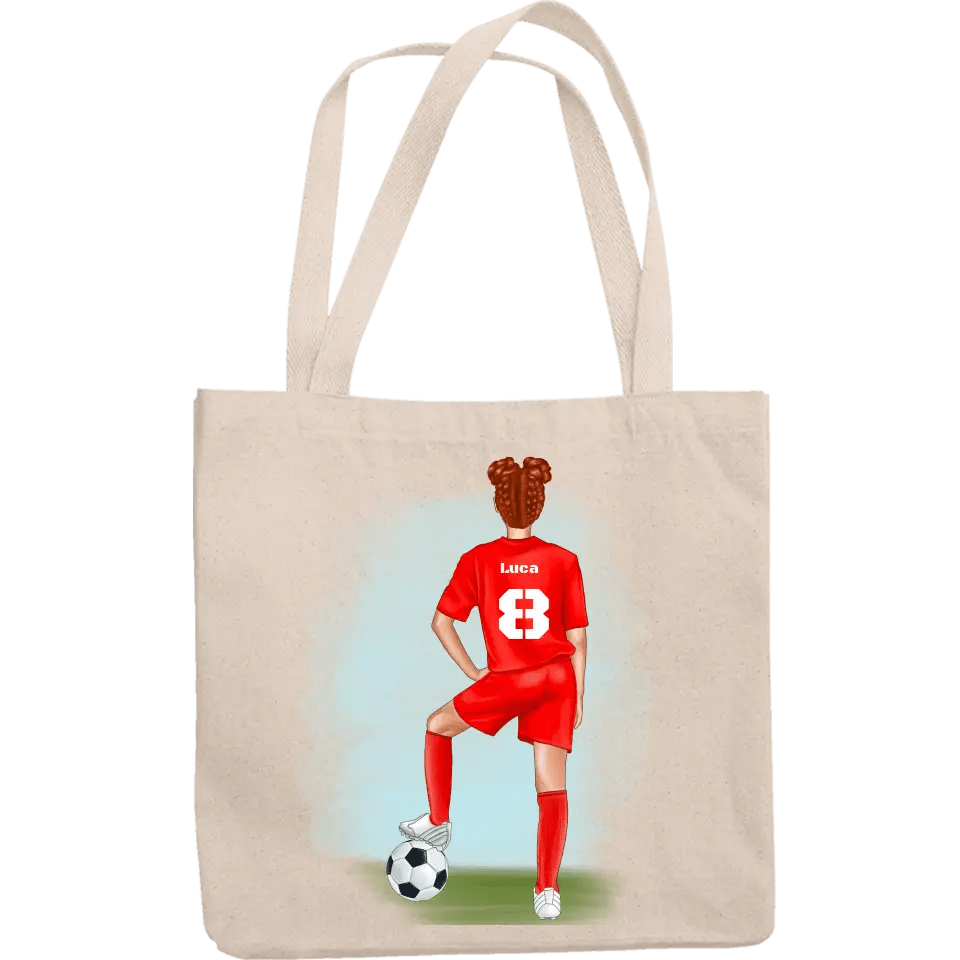 Személyre szabható focis vászontáska lányoknak - Bogreguru
